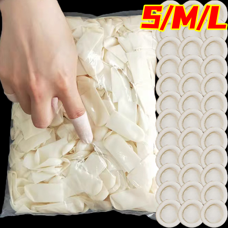 Rubber Glove Cleaning - 50-200pc antiscivolo dita copertura monouso satinato